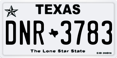 TX license plate DNR3783
