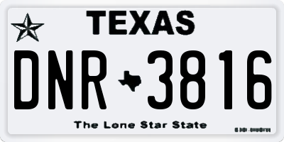 TX license plate DNR3816