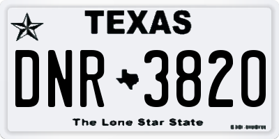 TX license plate DNR3820