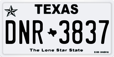 TX license plate DNR3837