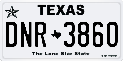 TX license plate DNR3860