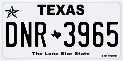 TX license plate DNR3965