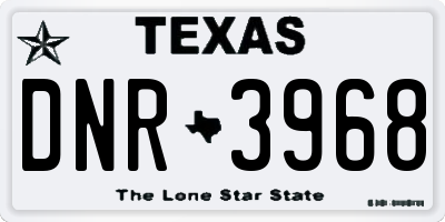 TX license plate DNR3968