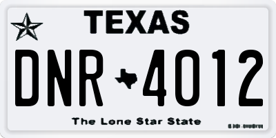 TX license plate DNR4012