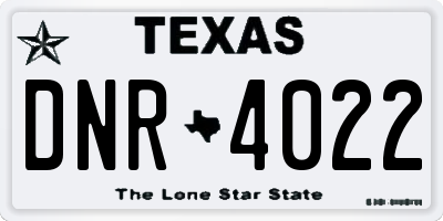 TX license plate DNR4022