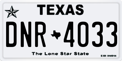 TX license plate DNR4033