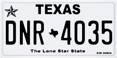 TX license plate DNR4035