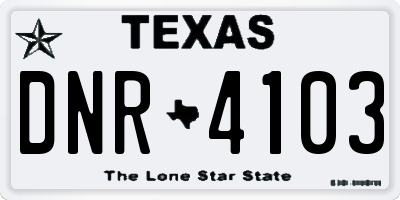 TX license plate DNR4103