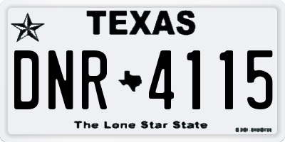 TX license plate DNR4115