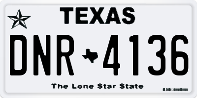 TX license plate DNR4136