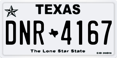 TX license plate DNR4167