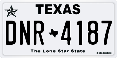 TX license plate DNR4187