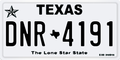 TX license plate DNR4191