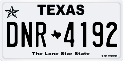 TX license plate DNR4192