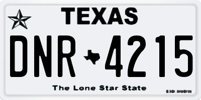 TX license plate DNR4215