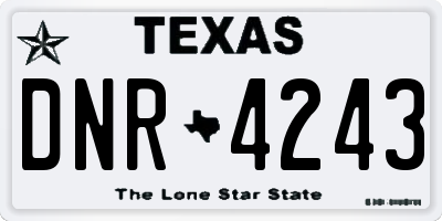 TX license plate DNR4243