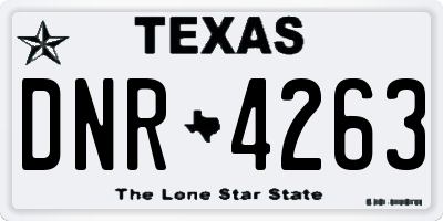 TX license plate DNR4263