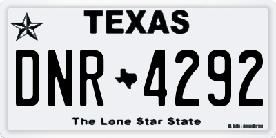 TX license plate DNR4292