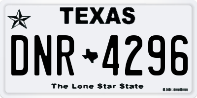 TX license plate DNR4296