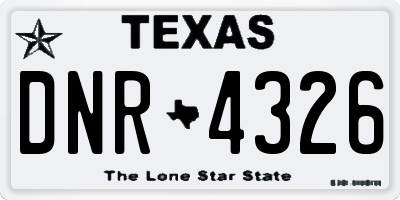 TX license plate DNR4326