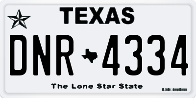 TX license plate DNR4334
