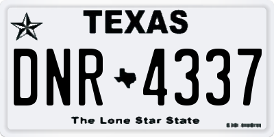 TX license plate DNR4337