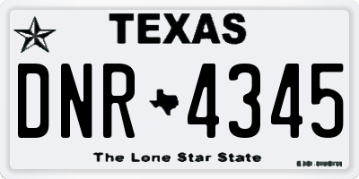 TX license plate DNR4345