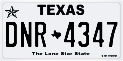 TX license plate DNR4347