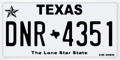 TX license plate DNR4351