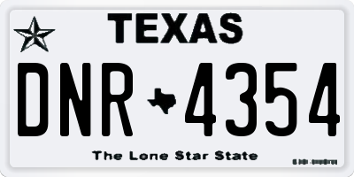TX license plate DNR4354