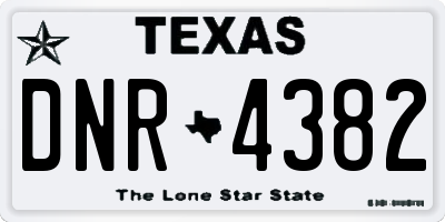 TX license plate DNR4382