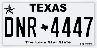 TX license plate DNR4447