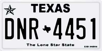TX license plate DNR4451