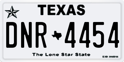 TX license plate DNR4454
