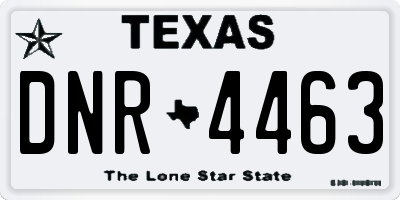 TX license plate DNR4463