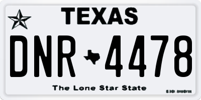 TX license plate DNR4478