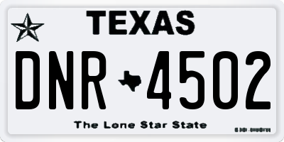 TX license plate DNR4502