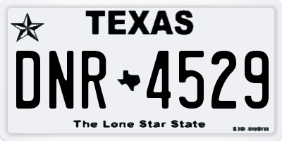 TX license plate DNR4529