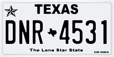 TX license plate DNR4531