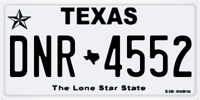 TX license plate DNR4552