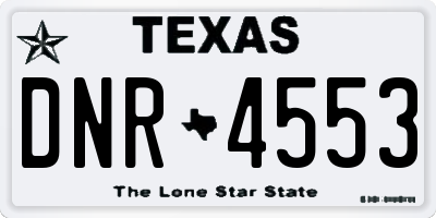 TX license plate DNR4553