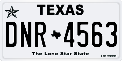 TX license plate DNR4563