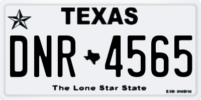 TX license plate DNR4565