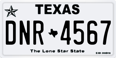 TX license plate DNR4567
