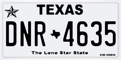 TX license plate DNR4635