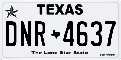TX license plate DNR4637