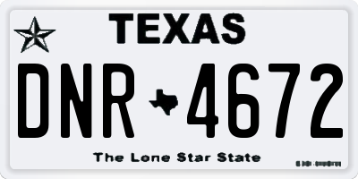 TX license plate DNR4672