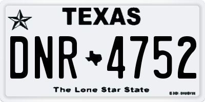 TX license plate DNR4752