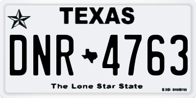 TX license plate DNR4763
