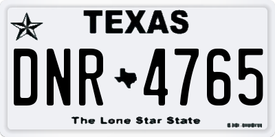 TX license plate DNR4765